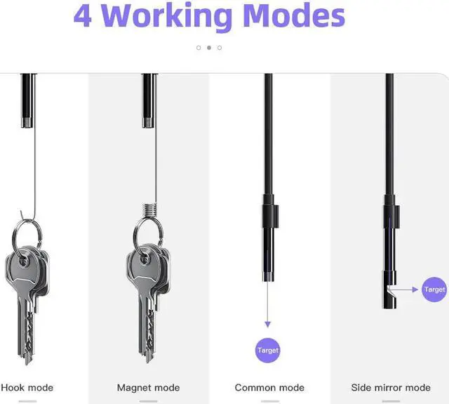 Alt view image 5 of 5 - 1M 2M 5M Endoscope Camera 5.5mm 7mm IP67 Waterproof 6 LED Borescope Car Inspection Camera For Android Loptop