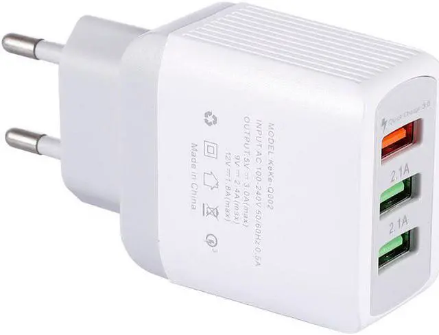 Alt view image 5 of 5 - 3 Port Fast Quick Charging Wall Charger QC 3.0 USB Hub Power Adapter EU/US and UK Plug