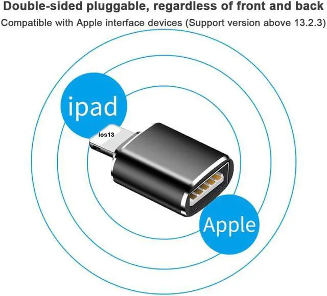 Alt view image 2 of 5 - Card Reader to camera adapter for lightning USB cable earphone converter Electric piano MIDI Keyboard for iphone 7 8 ios13