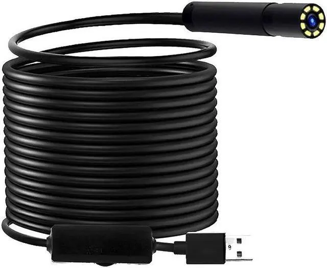 Alt view image 4 of 5 - 2/5/10m HD 1080P Industrial Endoscope Borescope Inspection Camera Built-in 8pcs LEDs 8mm Lens IP67 Waterproof USB Endoscope