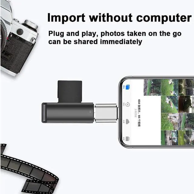 Alt view image 3 of 5 - Card Reader to camera adapter for lightning USB cable earphone converter Electric piano MIDI Keyboard for iphone 7 8 ios13