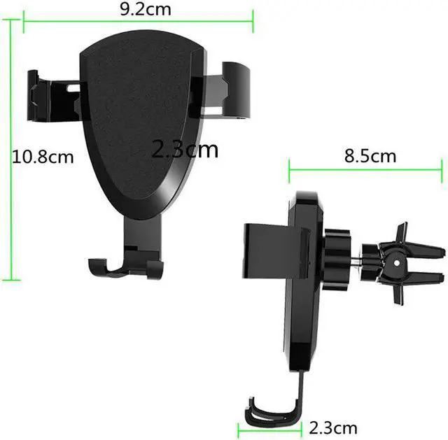 Alt view image 2 of 5 - Portable Wireless Charger For iPhone X 8 8Plus Car Air Vent Mount Gravity Fast Wireless Charger Clip For Samsung Galaxy