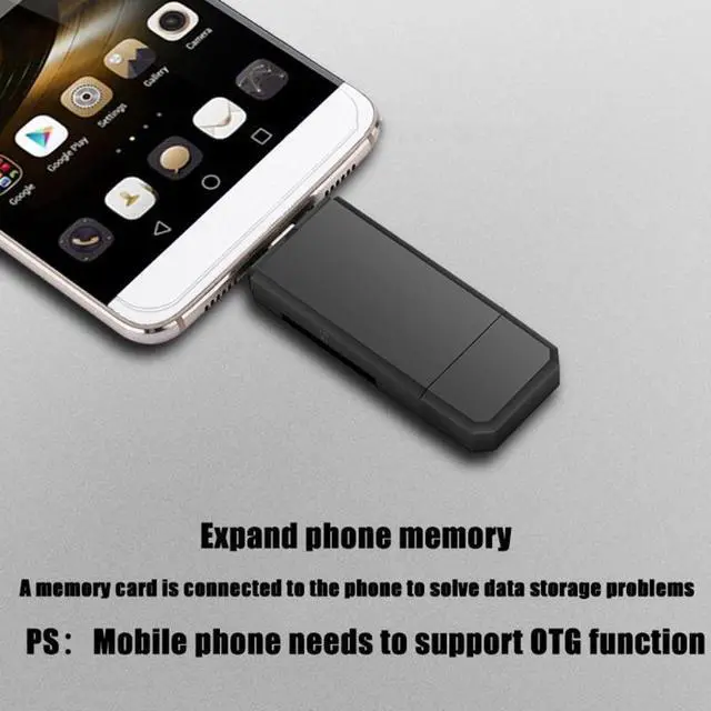 Alt view image 2 of 5 - C+Micro USB+USB 3 in 1 OTG Card Reader High-speed USB2.0 Memory Card Reader for Android Computer