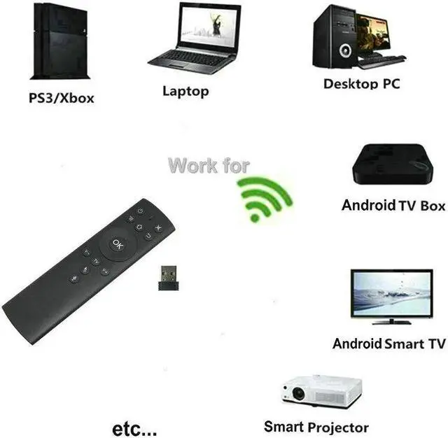 Alt view image 3 of 5 - T1M Gyroscope Air Mouse 14 IR Learning Mic for Google Voice Search for Android Smart TV Box PK G10 G20 s Remote Control