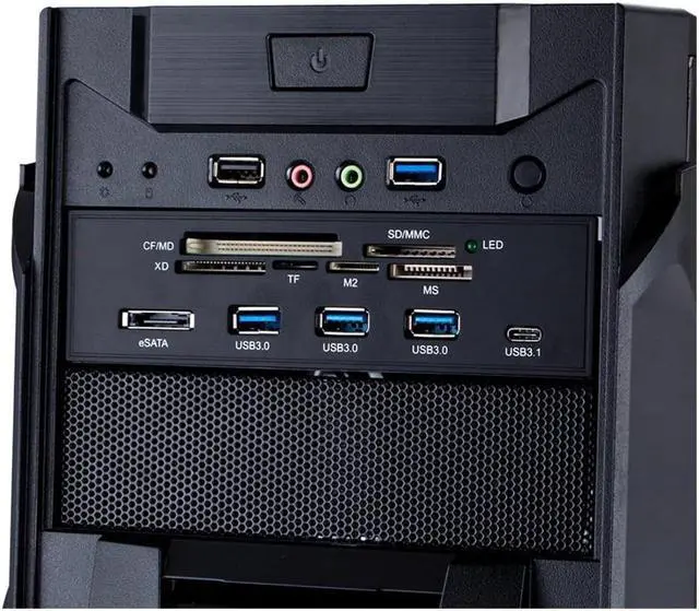 Alt view image 3 of 5 - STW 5.25 inch PC Computer Front panel All-in-1 Multifunction card reader 3ports USB3.0 USB 3.1, Support M2, MSO, SD, MS