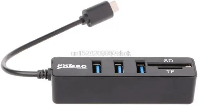 Alt view image 2 of 5 - 3 Port USB 2.0 Hub USB 3.1 Type C Cable OTG SD/TF Card Reader For iMac for MacBook