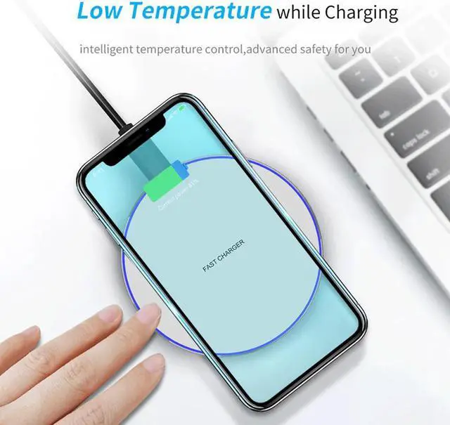 Alt view image 3 of 5 - 10W Fast Wireless Charger For  Galaxy S10 S20 S9 Note 10 9 USB Qi Charging Pad for iPhone 11 Pro XS Max XR X 8 Plus