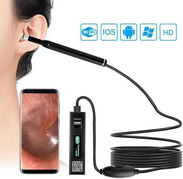 Main image of Black wifi ear cleaner camera ear pick otoscopio  5.5mm usb borescope inspection camera for android for Iphone