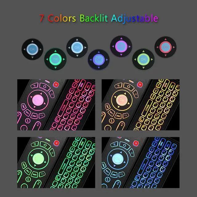 Alt view image 2 of 5 - T6 2.4G Wireless Mini keyboard Microphone 7 Colors Backlight Touchpad IR Learning Voice Air Mouse Remote Control for android tv