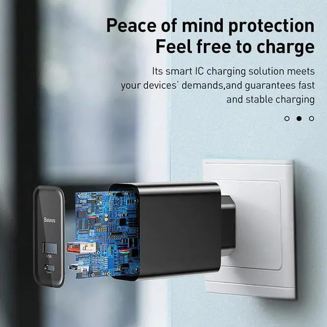 Alt view image 5 of 5 - Dual USB Fast Charger 30W Support Quick Charge 4.0 3.0 Phone Charger Portable USB C PD Charger QC 4.0 3.0 ForXiaomi