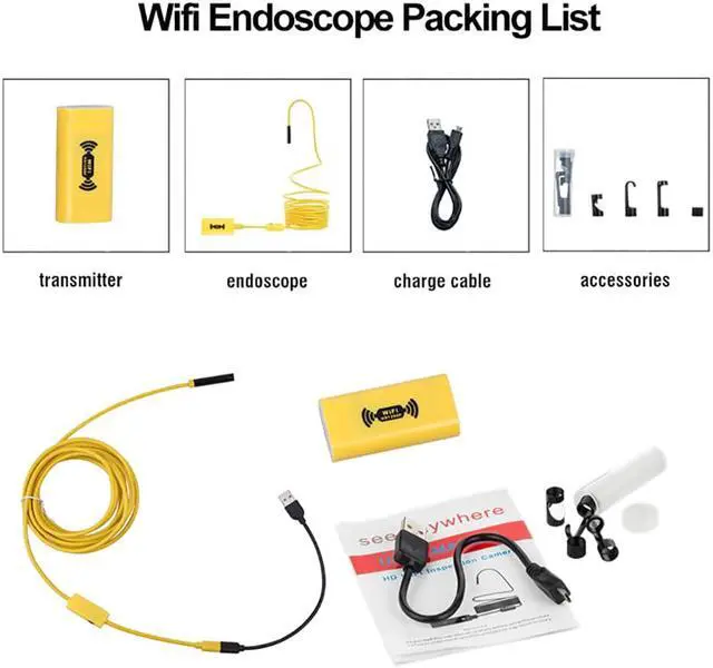 Alt view image 5 of 5 - Endoscope Camera Mini Waterproof Semi-Rigid Cable Inspection Camera 3.5M USB Endoscope Borescope IOS Endoscope for Iphone