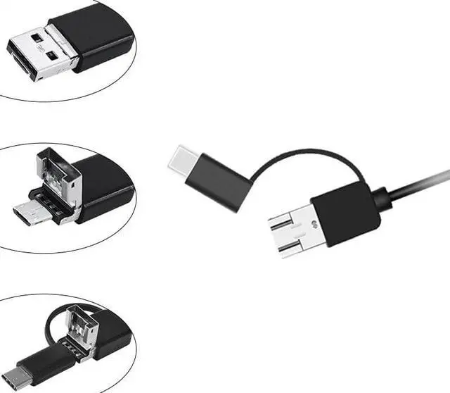 Alt view image 3 of 5 - Endoscope Camera 7MM 3 in 1 Micro USB Mini Camcorders Waterproof 6 LED Borescope Inspection Camera For PC Smart Phones