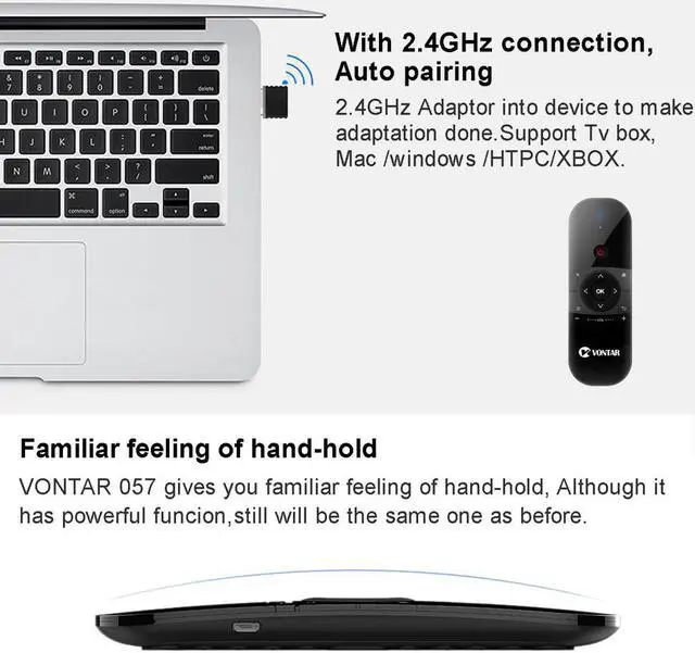 Alt view image 4 of 5 - 2.4Ghz Air Mouse Remote Control Wireless Keyboard English/ 6-Axis Motion Sensing IR Learning for Android TV BOX/Mini PC