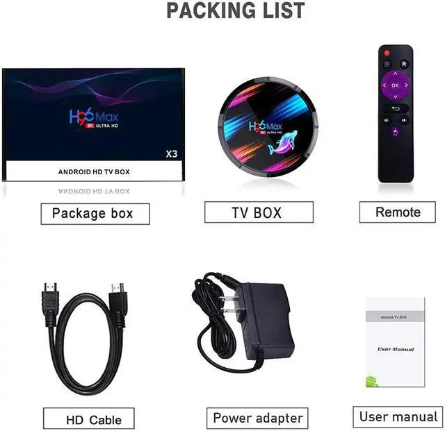 Alt view image 5 of 5 - MAX X3 Smart TV Box Android 9.0 4GB 128GB Amlogic S905X3 2.4G/5G WIFI BlueToth4.0 1000M lan port 8K G00gle Media Play