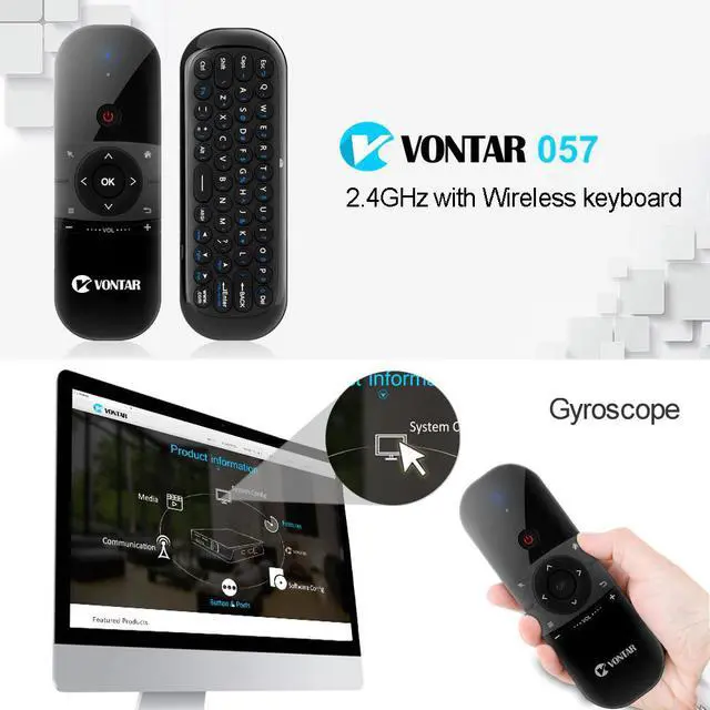Alt view image 2 of 5 - 2.4Ghz Air Mouse Remote Control Wireless Keyboard English/ 6-Axis Motion Sensing IR Learning for Android TV BOX/Mini PC
