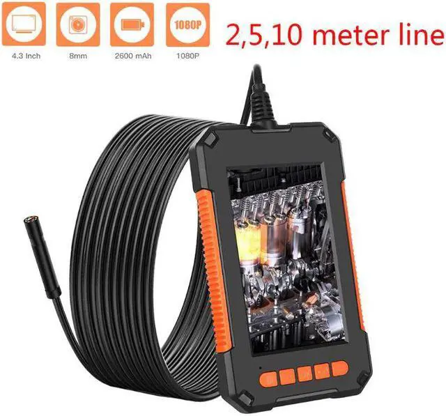 Main image of 1Set 2m/5m/10m Industrial Endoscope 1080P High Definition Borescope 8mm Inspection Snake Camera with 4.3" Display Screen 8 LED L