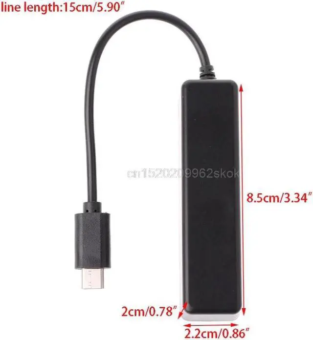 Alt view image 4 of 5 - 3 Port USB 2.0 Hub USB 3.1 Type C Cable OTG SD/TF Card Reader For iMac for MacBook