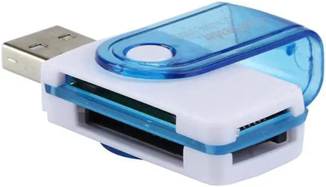 Alt view image 2 of 4 - Blue White Fashion USB 2.0 All in one Multi Memory Card Reader for Micro SD/TF M2 MMC SDHC MS Duo 18Jan25