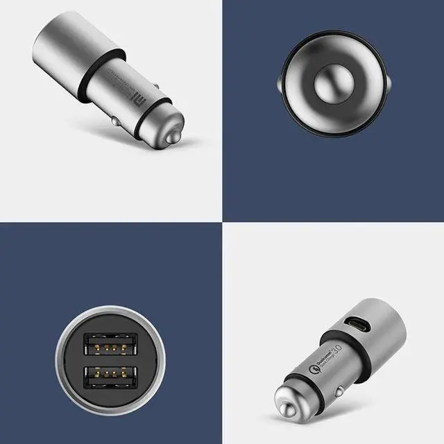 Alt view image 3 of 5 - Original  Car Charger Mi Quick Charge 18W QC 3.0 Dual USB  Max 36W 5V/3A 9V 2A Metal For iPhone    vivo