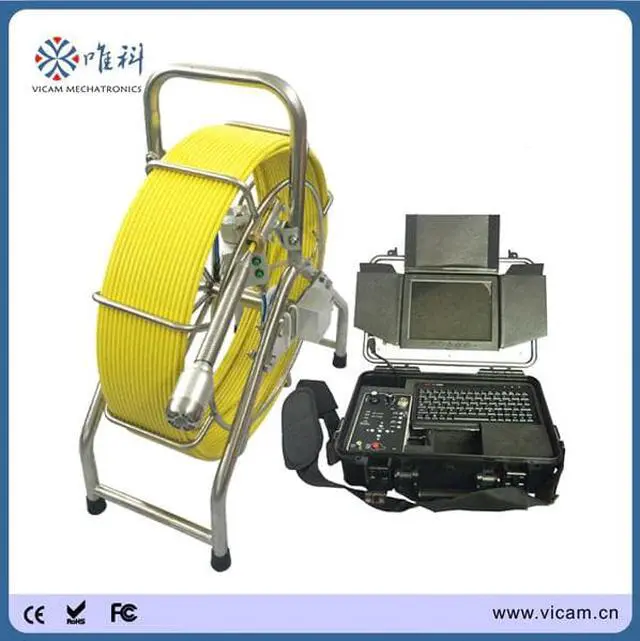 Main image of audio photo recording DVR SD card cctv pipeline inspection 60m underwater sewer drain pipe inspection camera