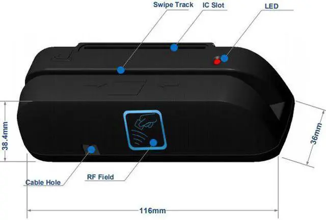 Alt view image 4 of 5 - 3 in 1 Combo Credit Card Reader SZTW150 Magnetic Card Reader + EMV Chip/RFID NFC Reader Writer For Read and Write CPU Chip Card