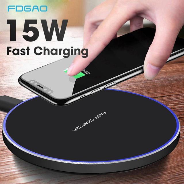 15W Wireless Charger For Samsung S10 S9 Note 10 9 Huawei P30 Pro Qi Quick  Charge USB Fast Charging for iPhone 11 X XR XS 8 USB Chargers 