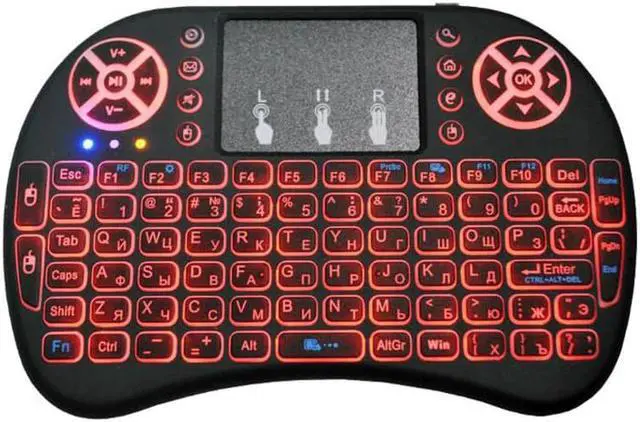 Alt view image 5 of 5 - Mini 2.4G Wireless Keyboard Touchpad Color Backlit Air Mouse Russian Spanish For Android TV Box Xbox Smart TV PC PS3/PS4 HTPC