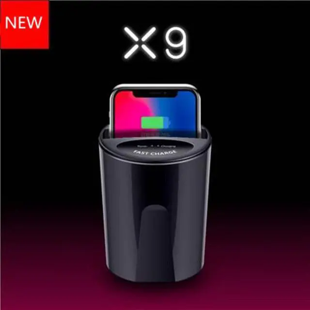 Alt view image 2 of 5 - CN9 X9 Fast Wireless Charger Car Cup Vehicle-mounted stand for iphone 8 8 Plus XS MAX XR for  note10/9/8 S9/S10 etc.