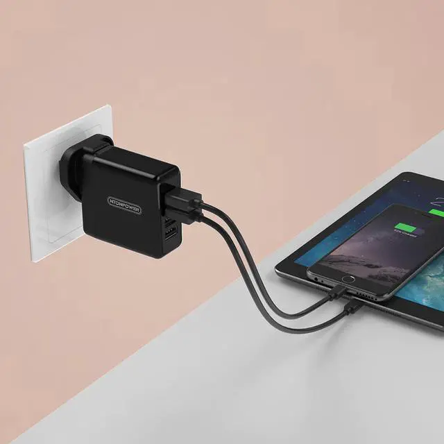 Alt view image 4 of 5 - 4 USB Universal Mobile Phone Charger Travel Adapter UK/EU/AU/US 34W USB Wall Charger for Tablet/iPhone/Android Phone