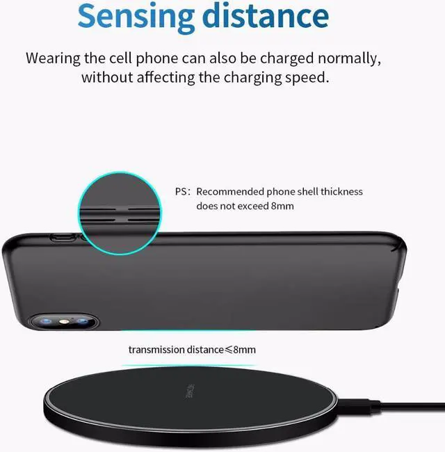 Alt view image 5 of 5 - 10W Fast Wireless Charger For  Galaxy S10 S20 S9 Note 10 9 USB Qi Charging Pad for iPhone 11 Pro XS Max XR X 8 Plus