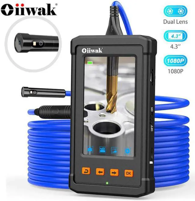 Main image of 8MM Dual-Lens Industrial Endoscope Inspection Camera with 4.3 1080P Display Screen, Borescope Waterproof Snake Camera