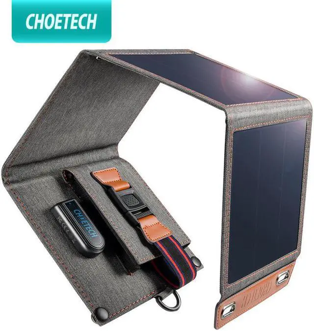 Main image of Solar Charger 14W USB Foldable Phone Travel Charger With SunPower Solar Panel Waterproof For iPhone X/8/7/6s/Plus