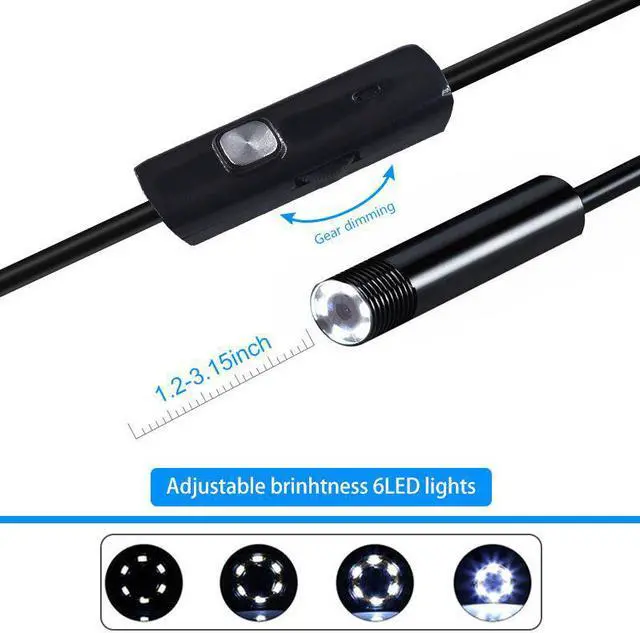 Alt view image 4 of 5 - 3 in 1 7mm Android Endoscope Camera IP67 Waterproof Inspection Borescope Camera with 6 led lights for Android Samsung PC Type-C
