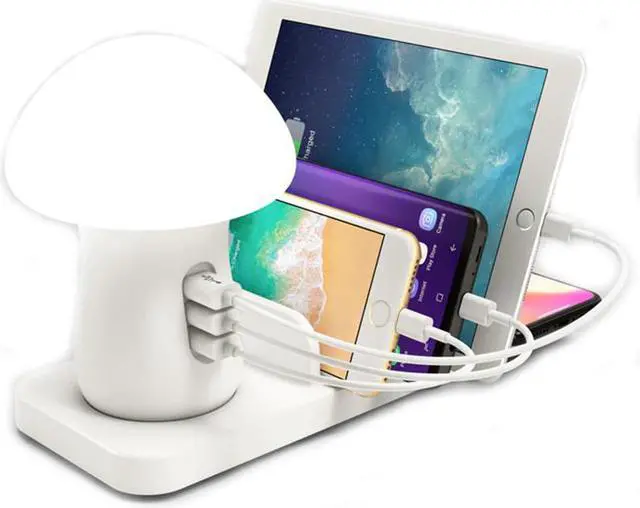 Main image of Charging Station for Multiple Devices 5 Port Quick Charger Desk Docking Organizer with 3.0 Compatible with iPhone iPad
