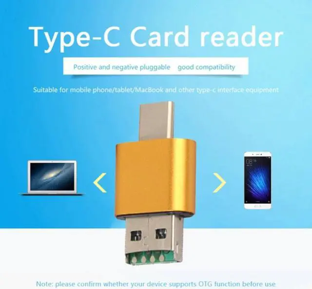 Alt view image 5 of 5 - 3 in1 OTG Type-C Card Reader USB 3.0 USB Hub Micro USB Combo to 2 Slot TF SD Type C Card Reader for Smartphone PC