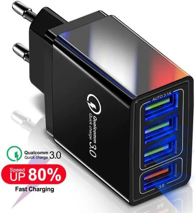 Main image of 3.1A Charger Quick Charger 3.0 Portable Wall Charger For iPhone Samsung Xiaomi Huawei US EU Plug Fast Phone Charging Adapter