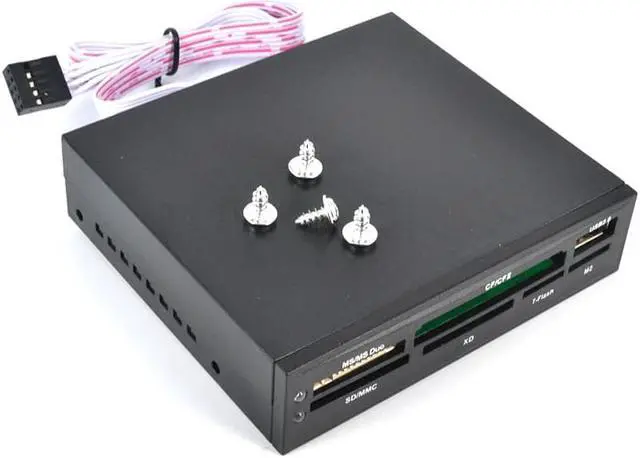 Alt view image 3 of 5 - In 1 Internal Card Reader USB 2.0 3.5" Floopy Bay Front Panel SDHC Micro SD MMC CF XD TF Flash Memory Card Reader