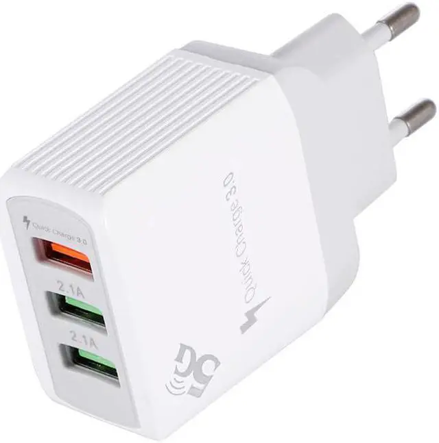 Alt view image 2 of 5 - 3 Port Fast Quick Charging Wall Charger QC 3.0 USB Hub Power Adapter EU/US and UK Plug