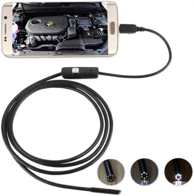 Alt view image 3 of 5 - 5M 3M 2M 7mm Inspection Borescope Camera Endoscope Camera Flexible IP67 Waterproof for Android PC Notebook 6LEDs Adjustable