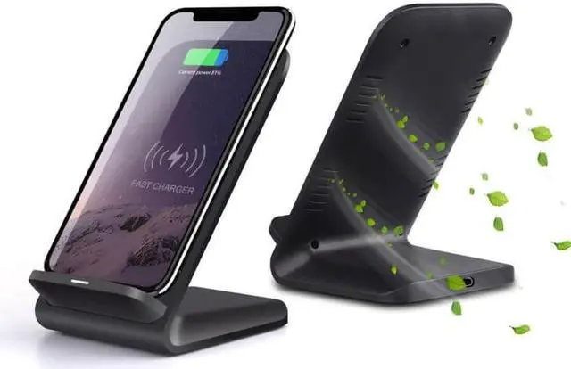 Alt view image 5 of 5 - 15W Fast Qi Wireless Charger Stand Dock Mobile Phone Chargers For Samsung Galaxy S20 + iPhone 11 XS