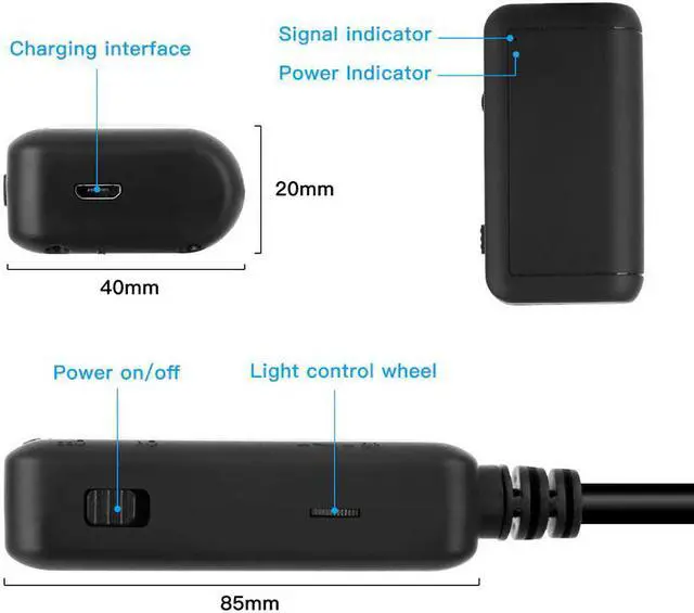 Alt view image 5 of 5 - F220 WIFI Endoscope Camera IP67 Waterproof Hard Cable Inspection Cameras 5.5mm 6 LED Endoscope Borescope for IOS Android