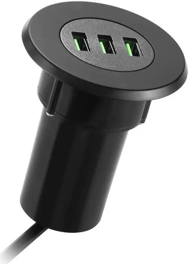 Alt view image 2 of 5 - 3 Port Charger USB 5V 3.1A Desktop Hole Grommet Charger Smart Charging Station With EU Plug for  for iPhone