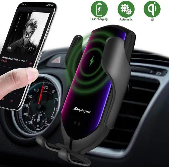 Main image of 10W Car Fast Charging Wireless Car Charger Mount Phone Holder 360degree rotation Auto Clamp  for iPhone 11   S10