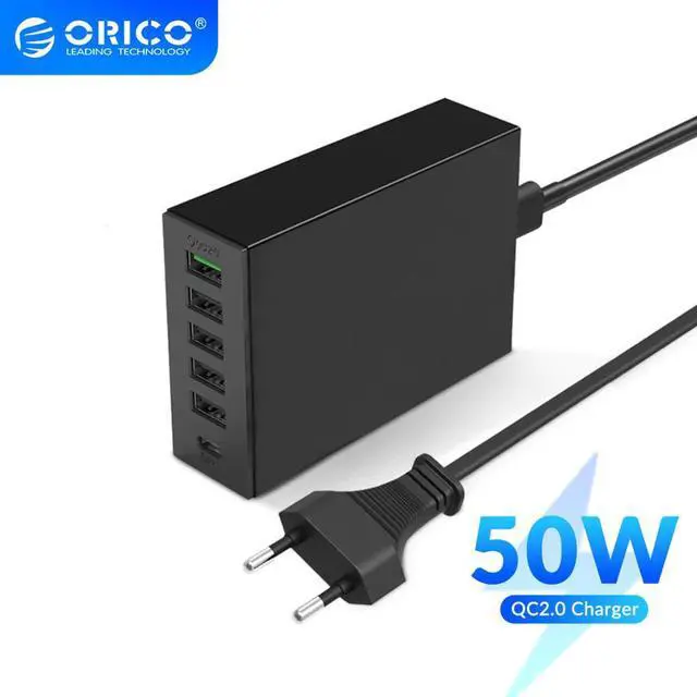 Main image of USB Charger Type-C QC2.0 Quick Charger 6 port 5V2.4A 9V2A 12V1.5A Mobile Phone Charger for