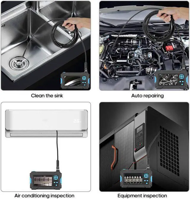 Alt view image 3 of 5 - Pipe Industrial Endoscope 1080P Borescope HD Inspect Camera 5.5mm Endoscop Camera Fflexible with 4.3 inch Screen 8 LED Light