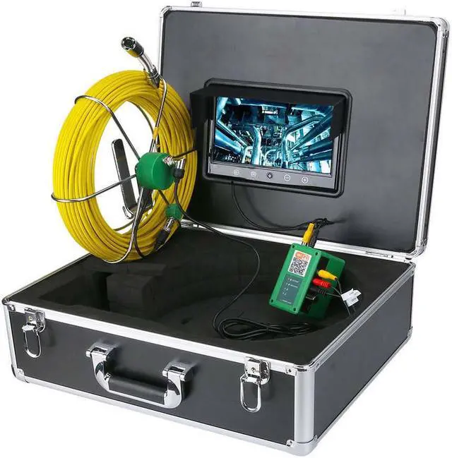 Alt view image 3 of 5 - 20-50M Sewer Pipe Pipeline Drain Inspection System 10 inch Monitor 1000TVL Snake Drain Waterproof Pipe & Wall Video 17mm Camera