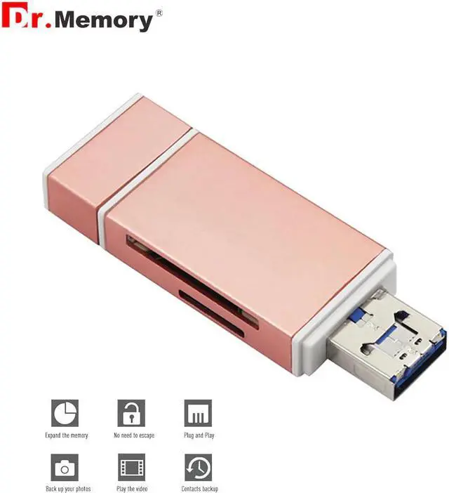 Alt view image 3 of 5 - 3 in 1Card Reader Lightning tf Memory Reader for iphone 6s 7 plus metal Android OTG adapter