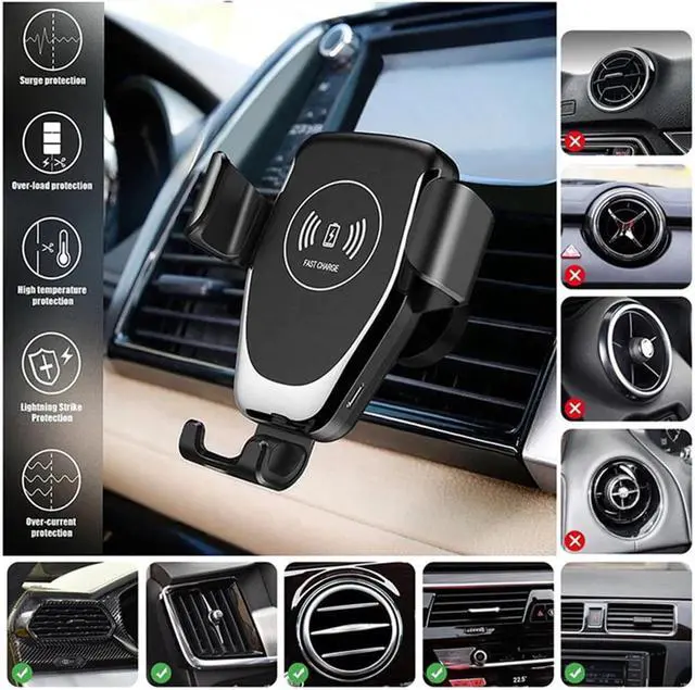 Alt view image 3 of 5 - 15W Fast Qi Wireless Car Charger Mount Quick Charge Phone Car Holder Charger For iPhone 11 Pro XS MAX XR wireless chargers