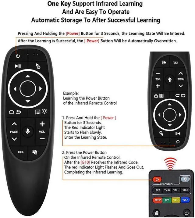 Alt view image 4 of 5 - S PRO backlit voice Air Mouse Bluetooth 2.4G wireless remote control six-axis gyroscope air flying squirrel