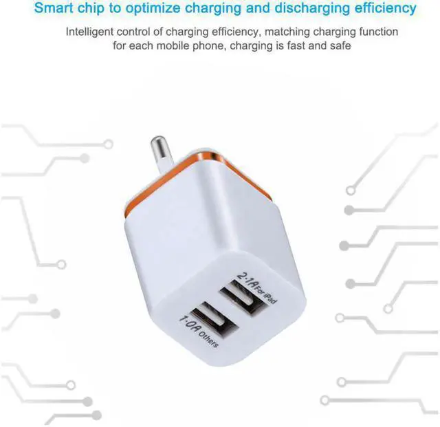Alt view image 4 of 5 - USB Charger 2A Charging Travel EU/US Plug Adapter Portable Wall Charger Mobile Phone Cable for iphone